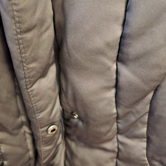 Calvin Klein Gray Duck Down Filled Puffer Jacket Detachable Hood Size S - Picture 5 of 9
